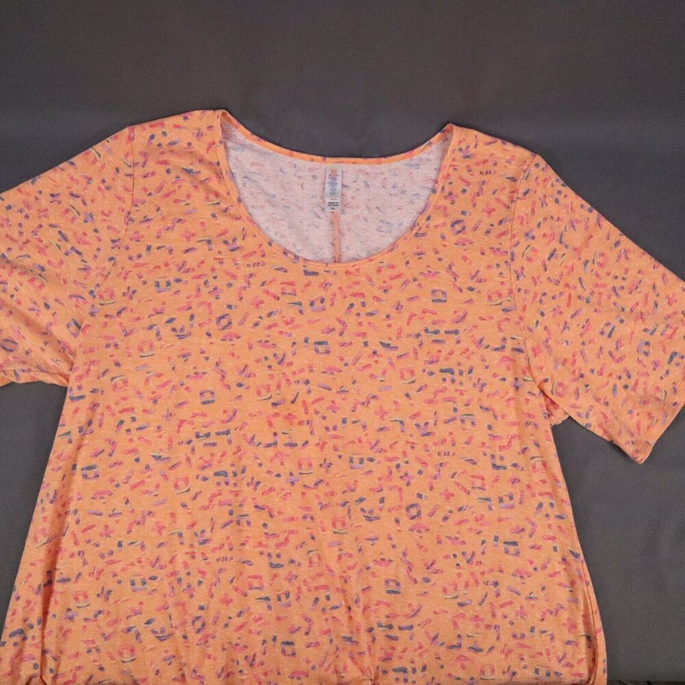 LuLa Roe Women's 3XL Shirt Top Blouse ( Peach confetti)